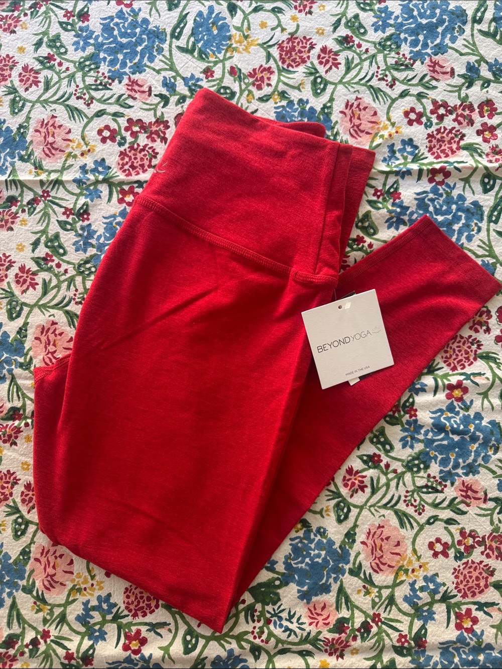 Beyond Yoga Kids Bright Red Stretch Leggings